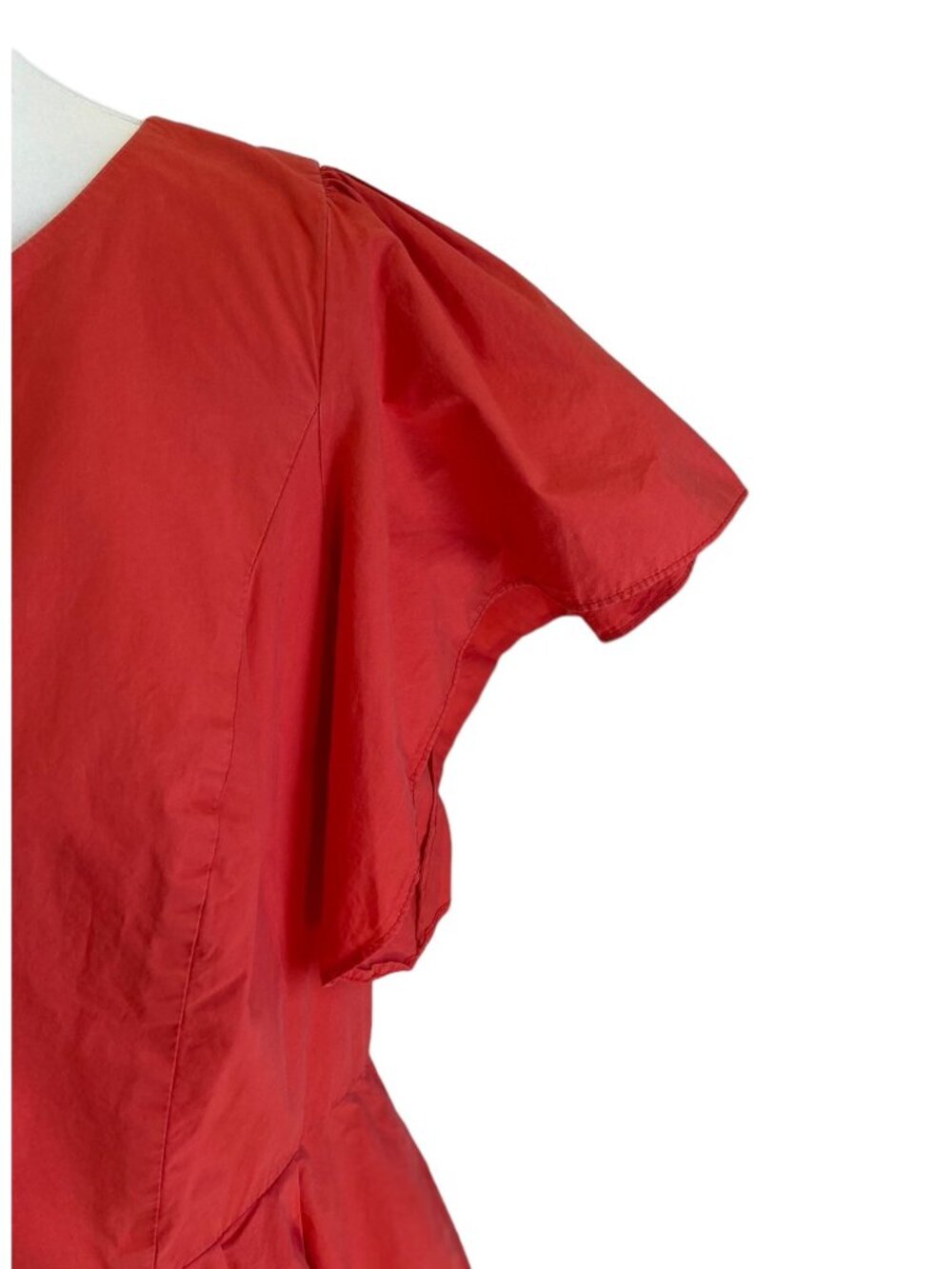 Marissa Webb Prairie Tiered Maxi Dress Coral Size 14 Boho Vacation Cottagecore - Picture 8 of 16